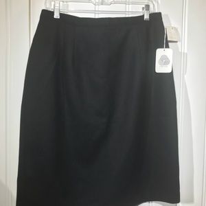 Isaac Hazan NWT black wool pencil skirt size 16